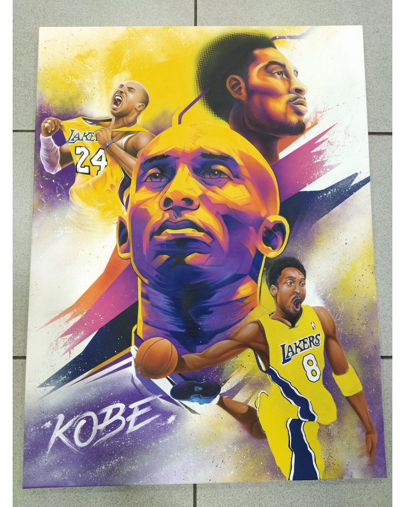 Obra Spray y Aerógrafo sobre lienzo "Homenaje a Kobe Bryant" by Kondor