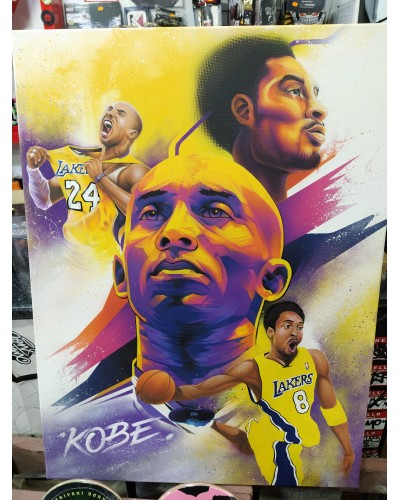 Obra Spray y Aerógrafo sobre lienzo "Homenaje a Kobe Bryant" by Kondor