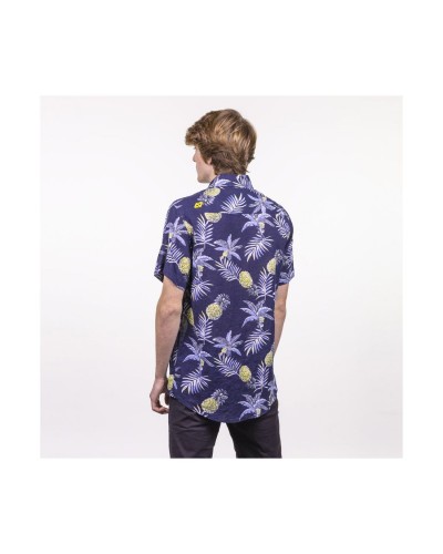 Camisa manga corta Hydroponic "Makahiki" navy tropical