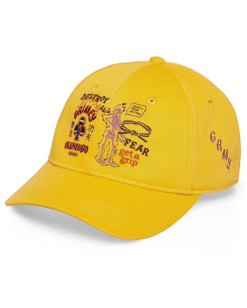 Gorra curva GRIMEY "Destroy All Fear" yellow