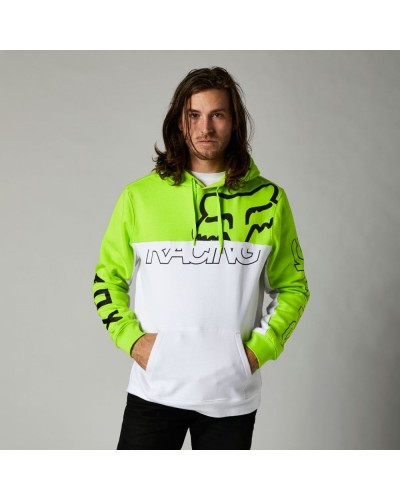 Sudadera capucha FOX Skew white green laser