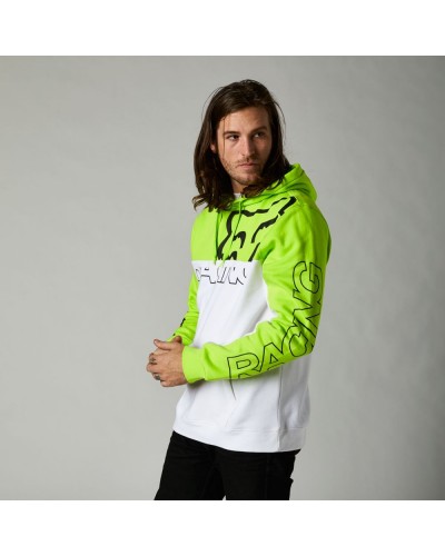 Sudadera capucha FOX Skew white green laser