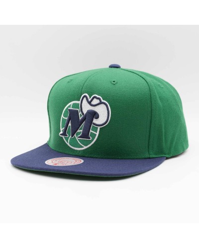 Gorra plana snapback Mitchell & Ness Dallas Mavericks green blue