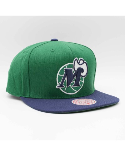 Gorra plana snapback Mitchell & Ness Dallas Mavericks green blue