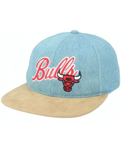 Gorra plana Mitchell & Ness "Chicago Bulls" denim script deadstock