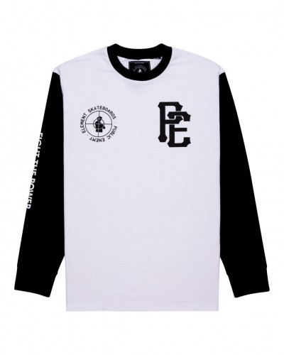 Camiseta manga larga ELEMENT Colección Public Enemy Target Ringer white black