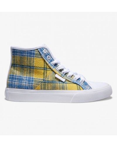 Botines chica DC Shoes Manual Hi Tx SE white plaid