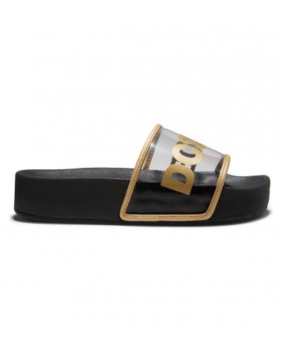 Chanclas plataforma DC Shoes DC Slide black gold