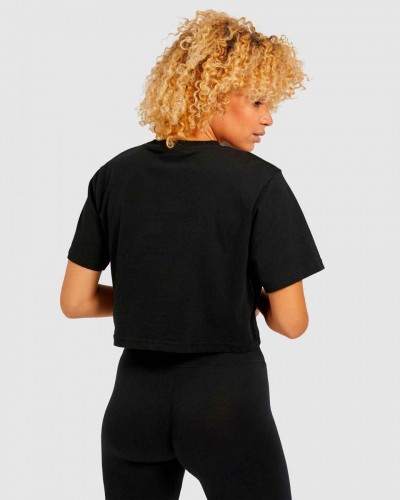 Camiseta top Ellesse Deway cropped black