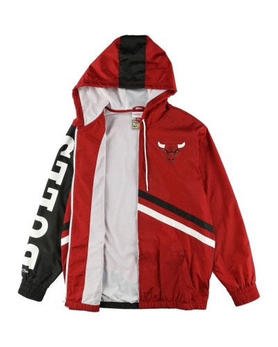 Cortavientos ligero Mitchell and Ness Full zip Chicago Bulls red black