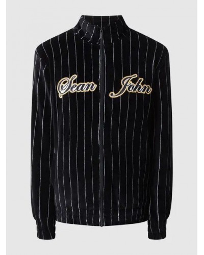 Trackjacket Sean John Vintage Pinstripe velours black