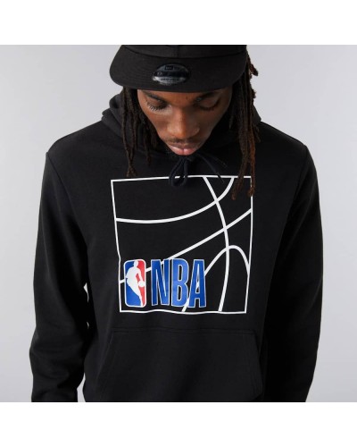 Sudadera capucha New Era NBA Bball logo hoody NBA Log black white