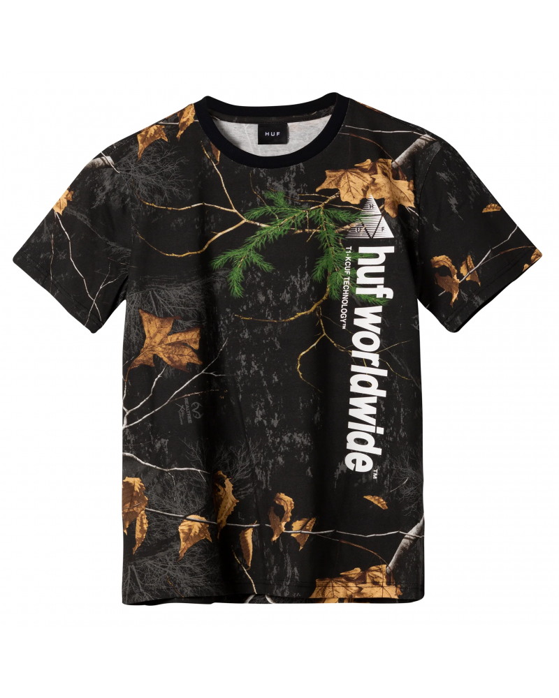 Camiseta HUF RealTree Peak logo black