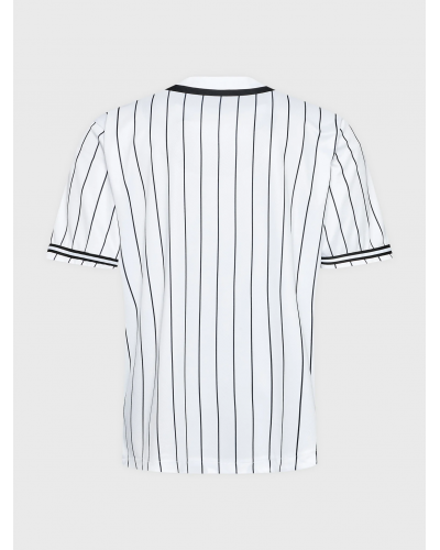 Camiseta beisbolera Karl Kani Serif pinstripe white black