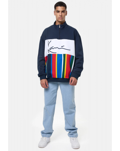 Sudadera Karl Kani Signature Block Stripe Troyer multicolor