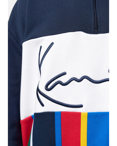 Sudadera Karl Kani Signature Block Stripe Troyer multicolor