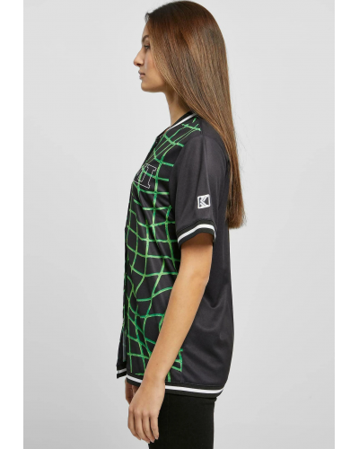 Camiseta beisbolera chica Karl Kani  KK retro block black green