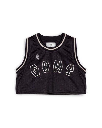 Camiseta crop Grimey The Clout mesh black