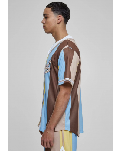 Camiseta beisbolera Karl Kani KK Varsity Striped blue light yellow brown