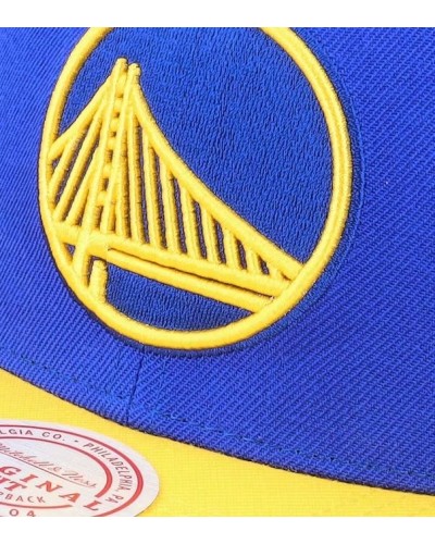 Gorra plana Mitchell & Ness NBA Team 2.0 Tone Golden State Warriors blue yellow