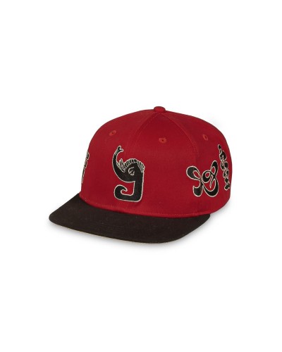 Gorra plana Grimey Tusker Temple red black