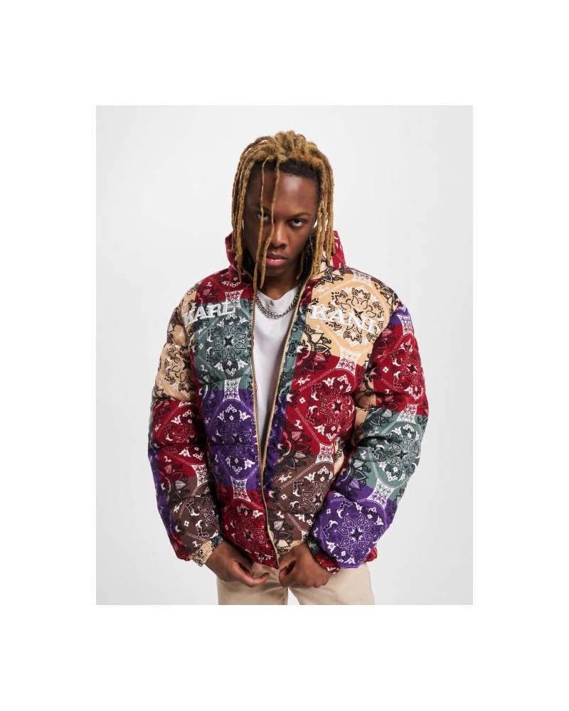 Chaquetón pana Karl Kani Retro Paisley puffer dark red multicolor