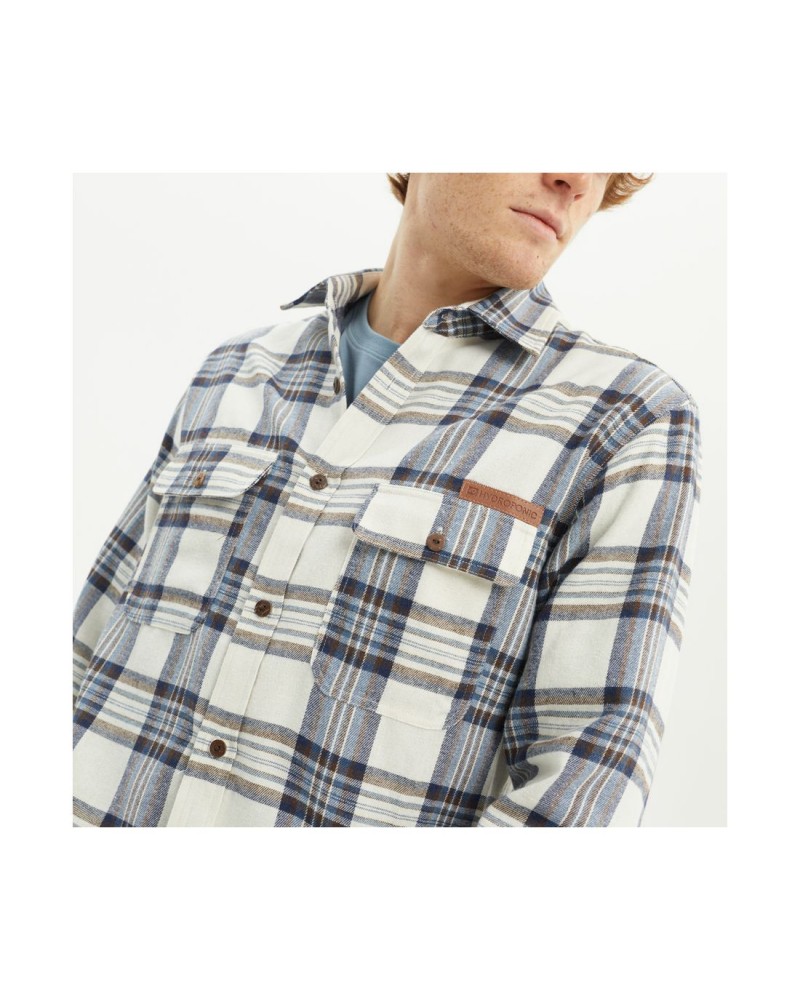 Camisa manga larga Hydroponic Gaviota white blue check