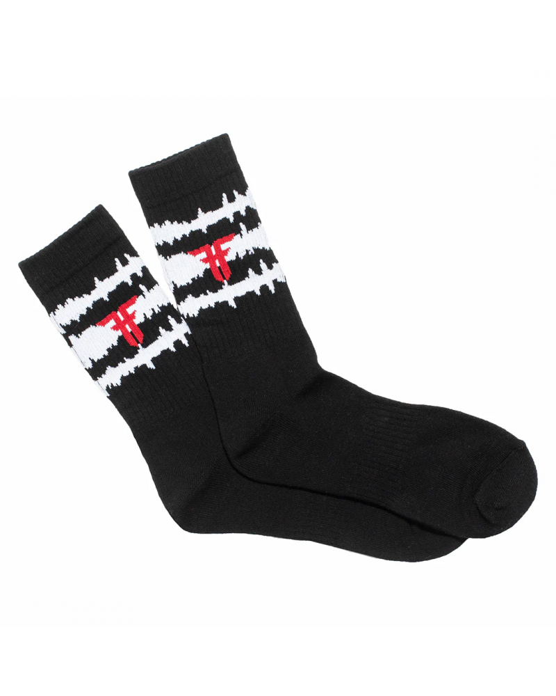 Calcetines Fallen Static black white red