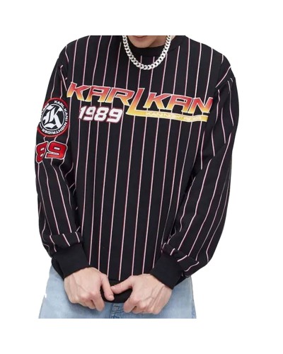 Sudadera crewneck Karl Kani Woven Signature Night Rider black