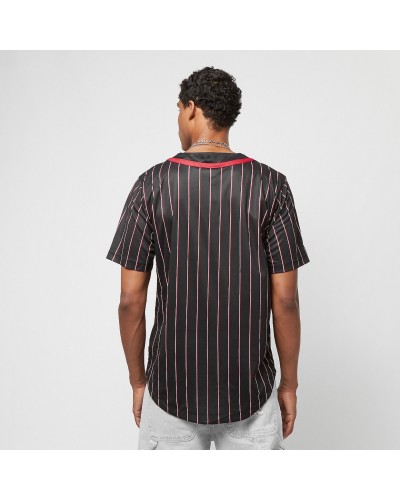 Camiseta beisbolera Kark Kani Serif Pinstripe black red yellow