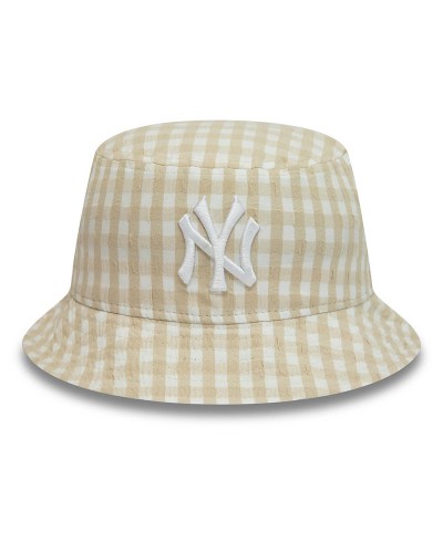 Bucket hat New Era NY Yankees Gingham beige white