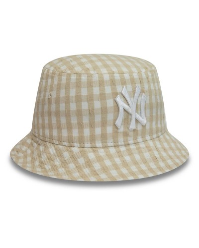 Bucket hat New Era NY Yankees Gingham beige white