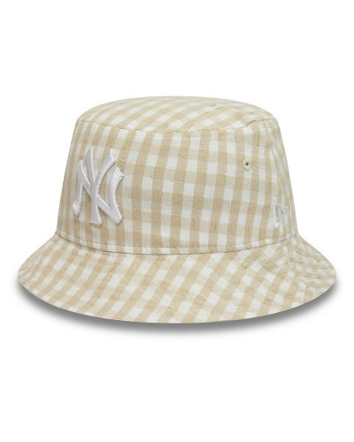 Bucket hat New Era NY Yankees Gingham beige white