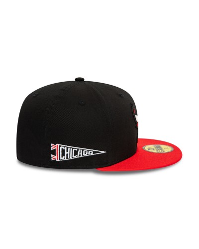 Gorra cerrada New Era 59Fifty Chicago Bulls City Patch black red