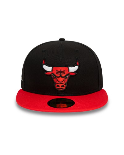 Gorra cerrada New Era 59Fifty Chicago Bulls City Patch black red