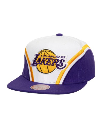 Gorra plana snapback Mitchell & Ness Los Angeles Lakers NBA Overhead white