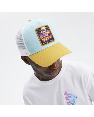 Gorra trucker Hydroponic x Naruto CP light blue yellow white