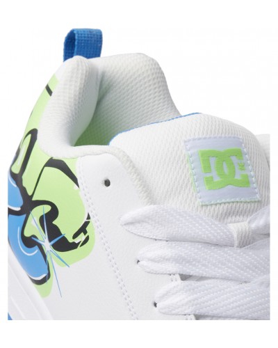 Zapatillas DC Shoes Court Graffik white lime turquoise