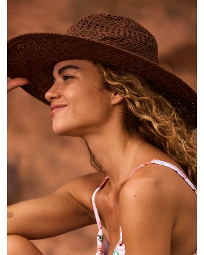 Sombrero paja Roxy Sun on the beach brown