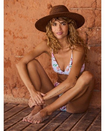 Sombrero paja Roxy Sun on the beach brown