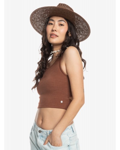 Sombrero paja Roxy Sun on the beach brown