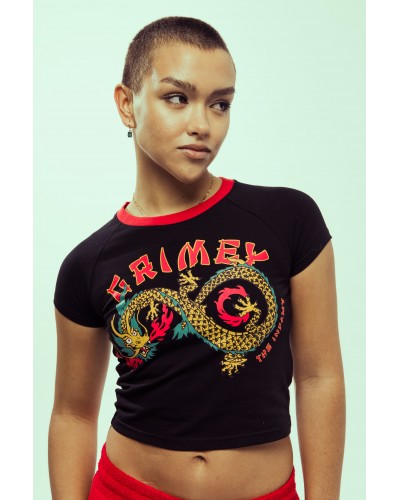 Camiseta top Grimey Lucky Dragon black