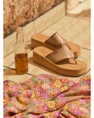 Sandalias cuña chica Roxy Sunset Dreams tan