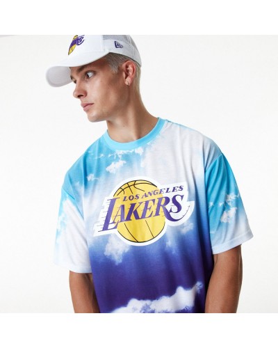 Camiseta New Era Los Angeles Lakers Sky AOP white blue