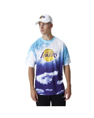 Camiseta New Era Los Angeles Lakers Sky AOP white blue