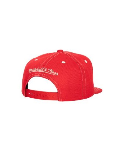 Gorra plana Mitchell & Ness Philadelphia 76ers NBA Contrast natural red