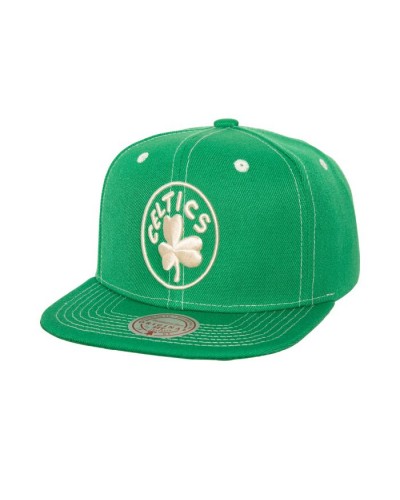 Gorra plana Mitchell & Ness Boston Celtics Contrast natural green