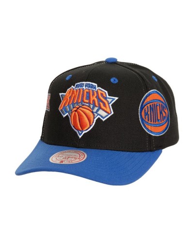 Gorra curva Mitchell & Ness Overbite Pro NY Knicks black royal orange