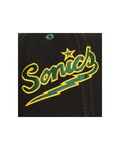 Gorra curva Mitchell & Ness Seattle Supersonics Overbite pro green yellow red