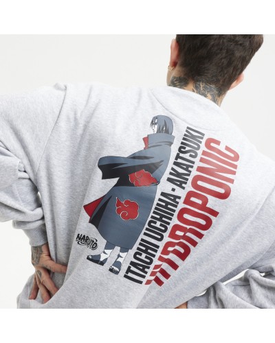 Sudadera crewneck Hydroponic Naruto Itachi heather grey